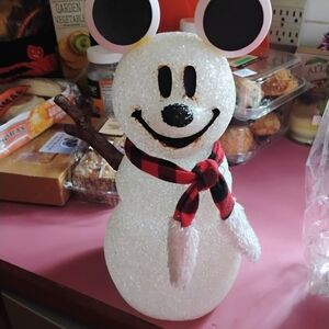Disney Festive Fiber Optic Mickey mouse with Red and Black Scarf